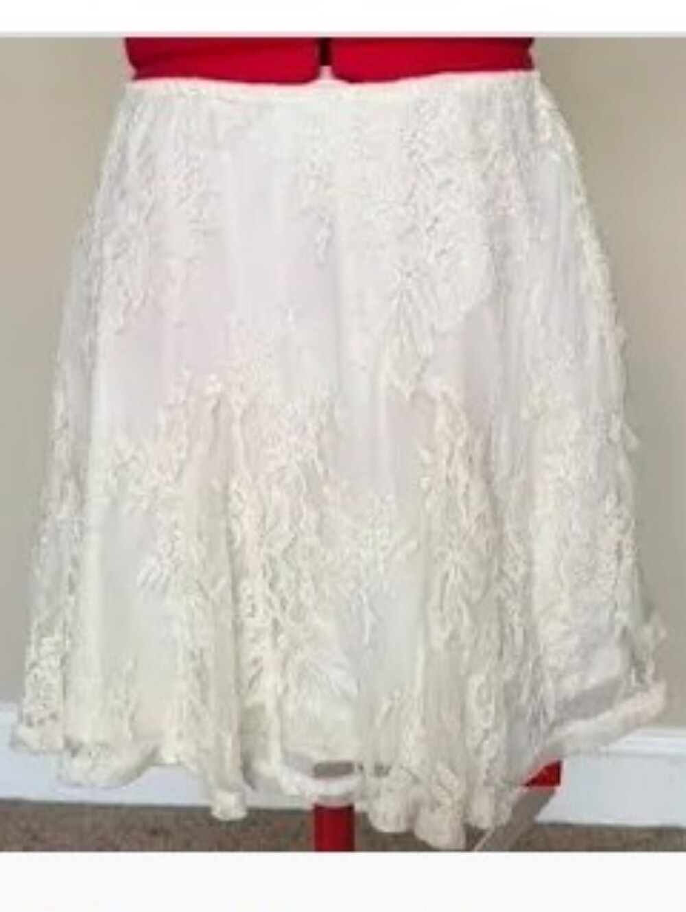Wild Fable Cream White Lined Floral Lace Mini Skirt sz Medium M Punk Goth New - Picture 11 of 17